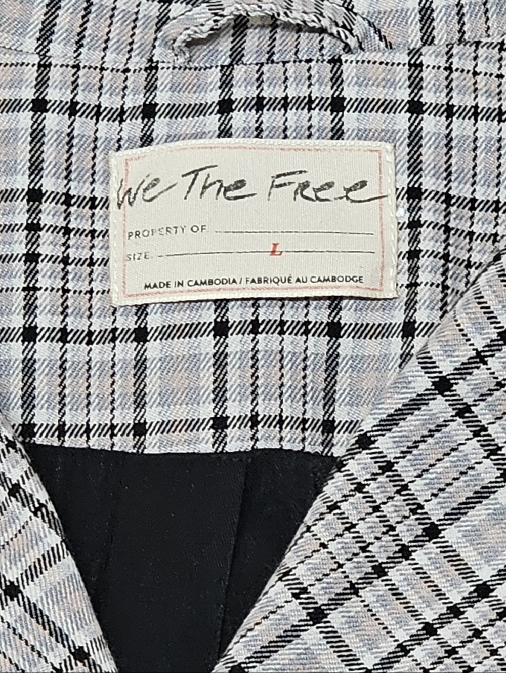 Free People We The Free Cali Plaid Blazer Women's Size Large Jacket Academia - Picture 3 of 9